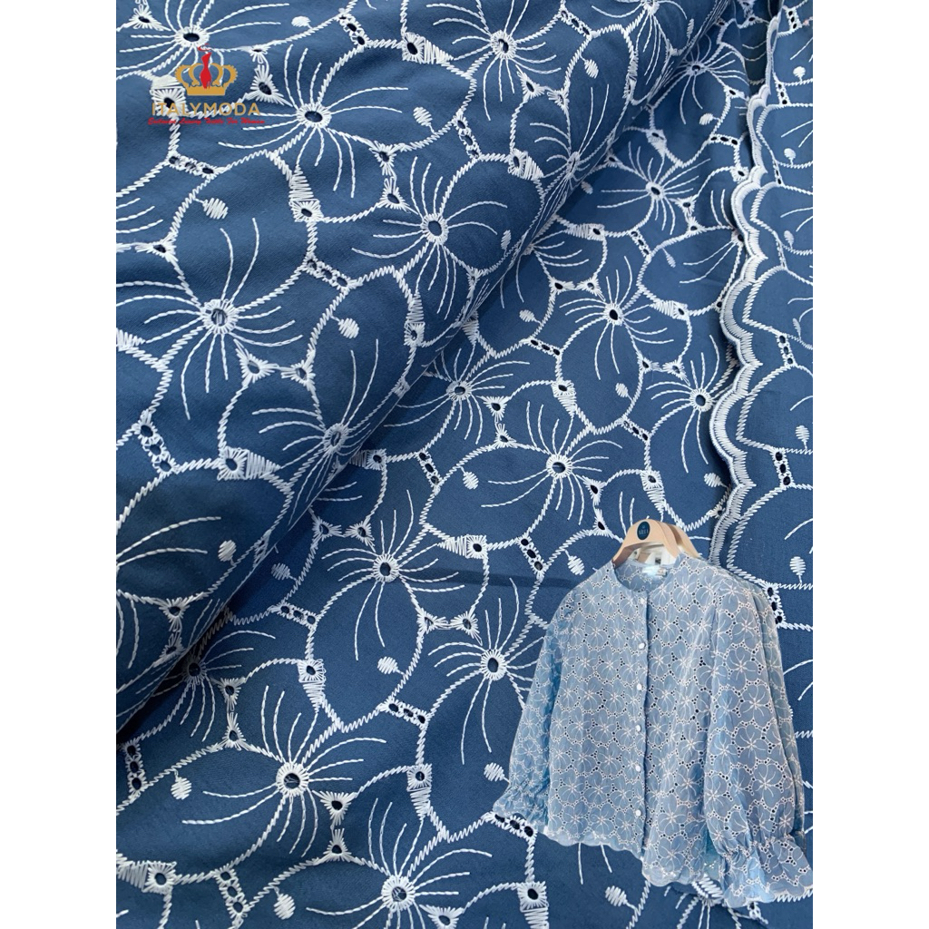 Bahan Kain Katun Bordir/ Katun Bolong Bordir Motif 4