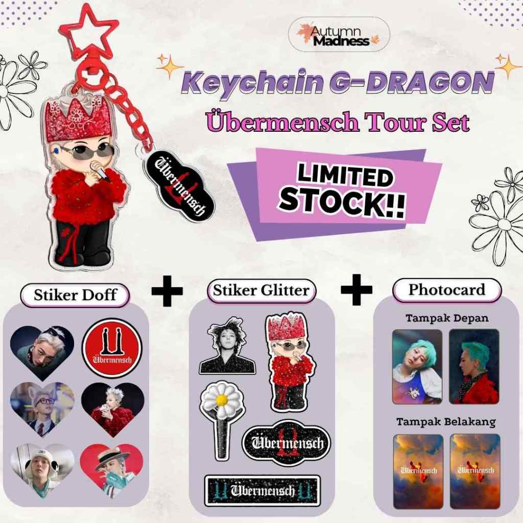 [LIMITED STOCK] Keychain G-Dragon GD Übermensch Tour Set Sticker G Dragon Concert