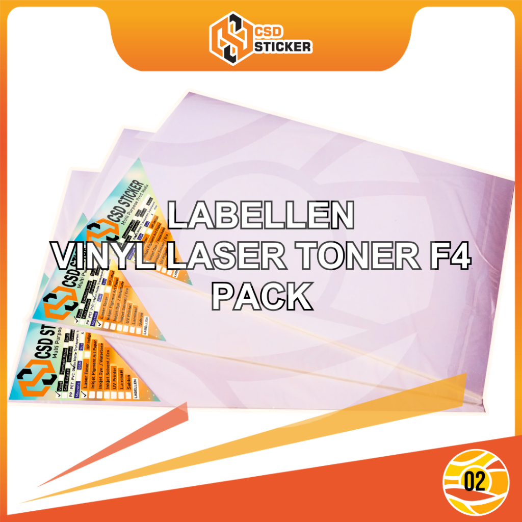 

CSD Sticker LABELLEN Vinyl PP Film F4 Stiker Digital Print Laser Toner Anti Air - PACK