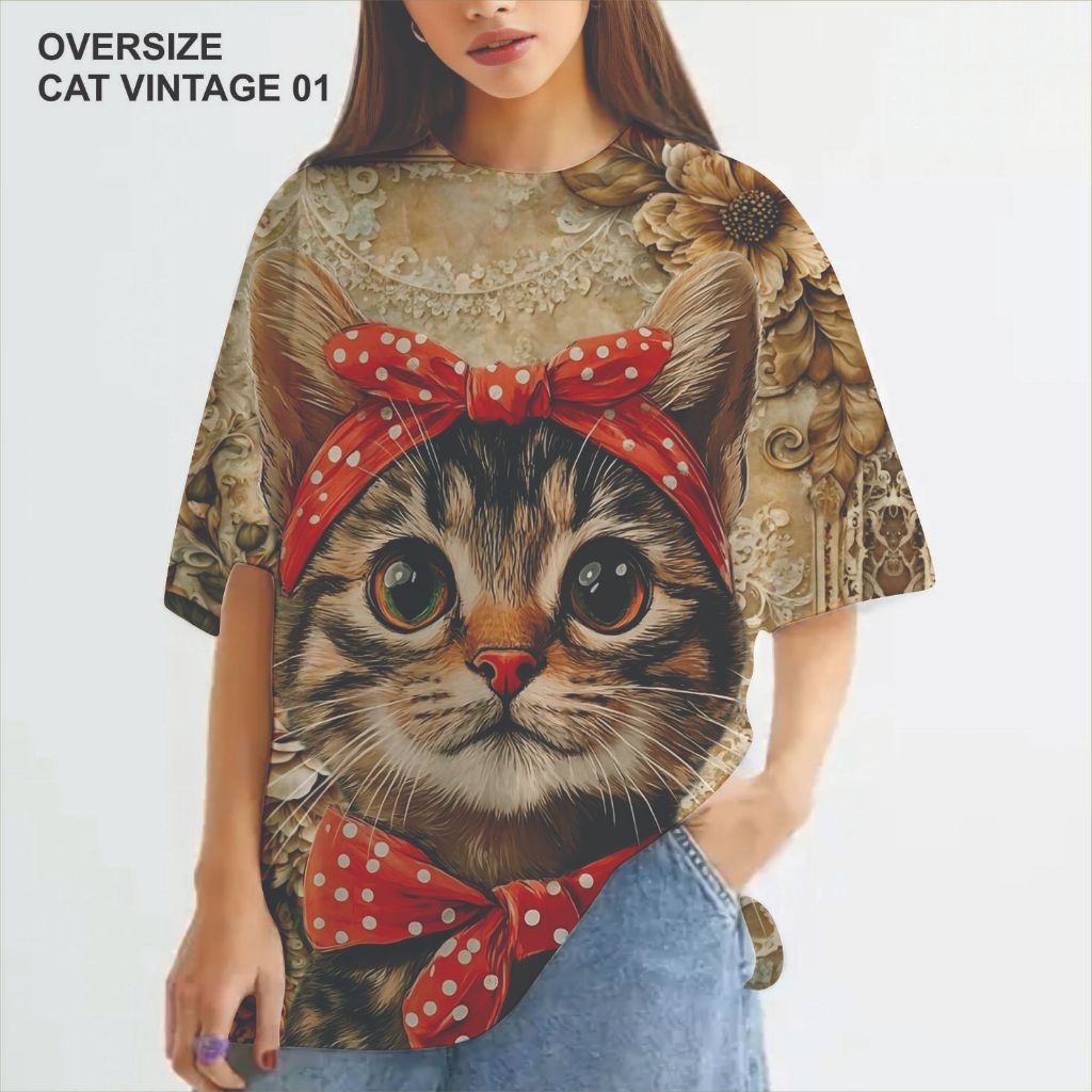 KAOS oversize FULL PRINT (AOP) ALL OF PRINTING | MOTIF AOP VINTAGE MIX 05 animal cute FULLPRINT LING