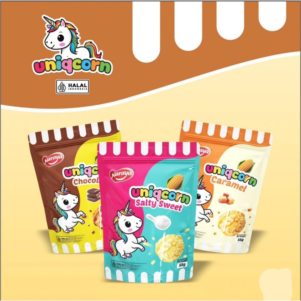 

NARAYA UNIQCORN SALTY SWEET CARAMEL CHOCOLATE 55 GRAM CEMILAN HALAL