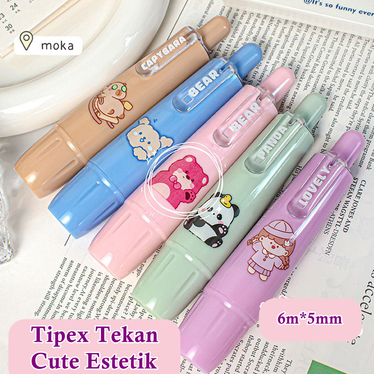 

[ORGM] A;at Tulis Kantor Perlengkapan Sekolah Tipex Tekan Cantik Motif Karakter