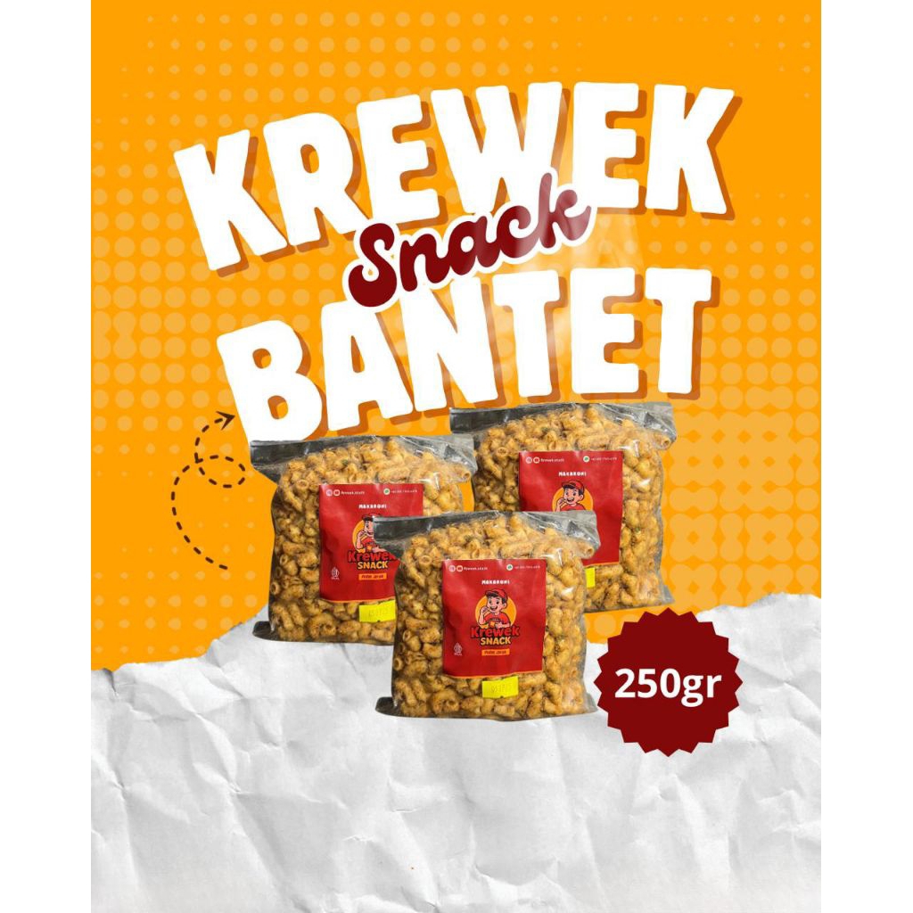 

MAKARONI BANTET 250GR KREWEK SNACK DAUN JERUK