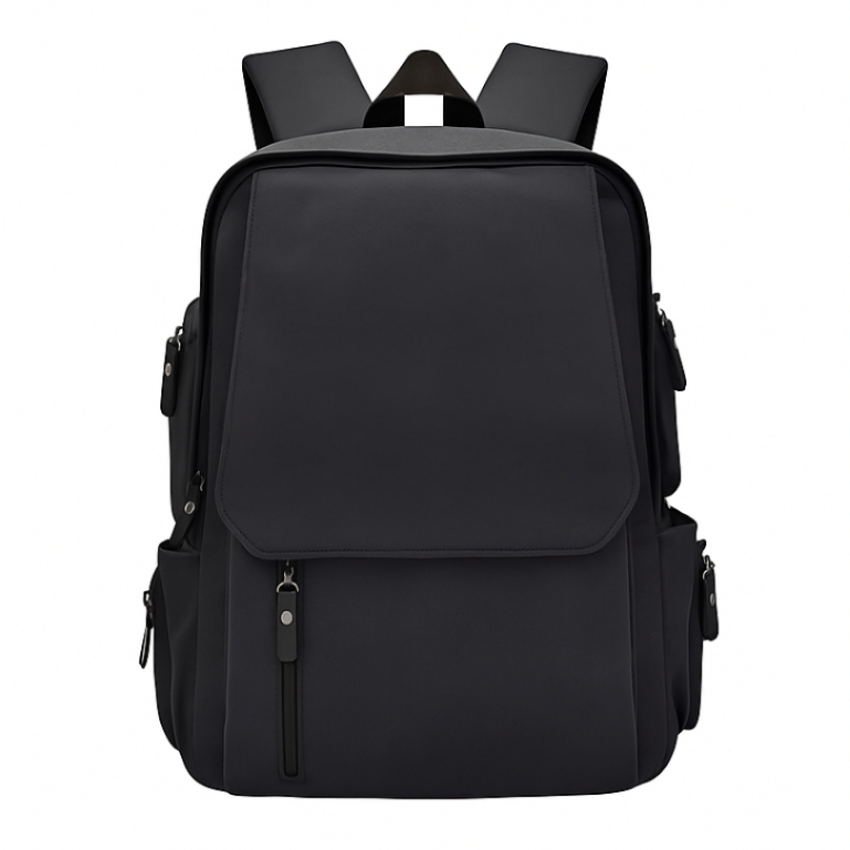 Tas Ransel Kanvas Pria - Black polos- Canvas Bag - Backpack - Tas Ransel Zaino
