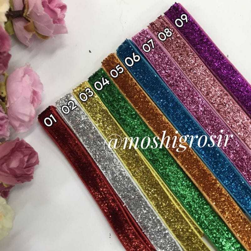 

1 YARD | 9MM | PITA VELVET GLITER KASAR / PITA BLUDUR GLITER KASAR