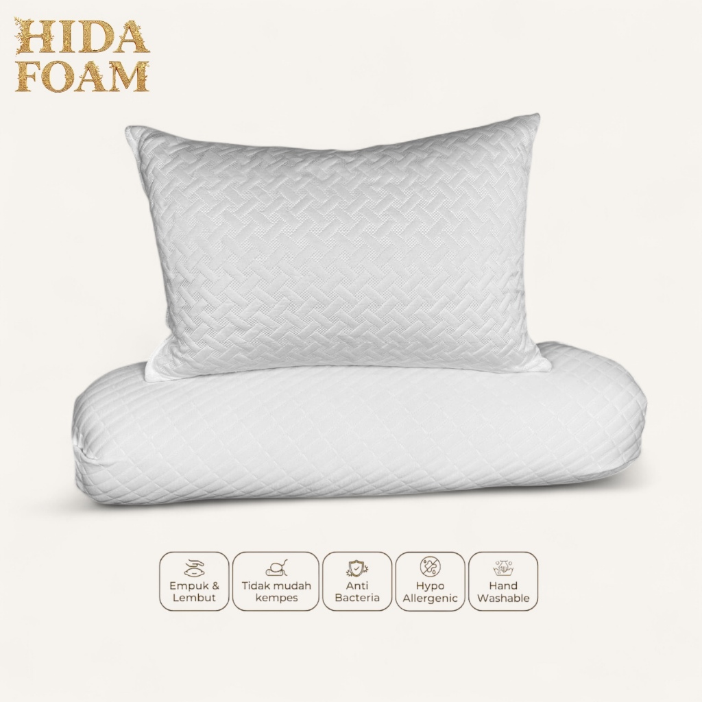 SATU SET BANTAL GULING DEWASA MEMORY FOAM PREMIUM