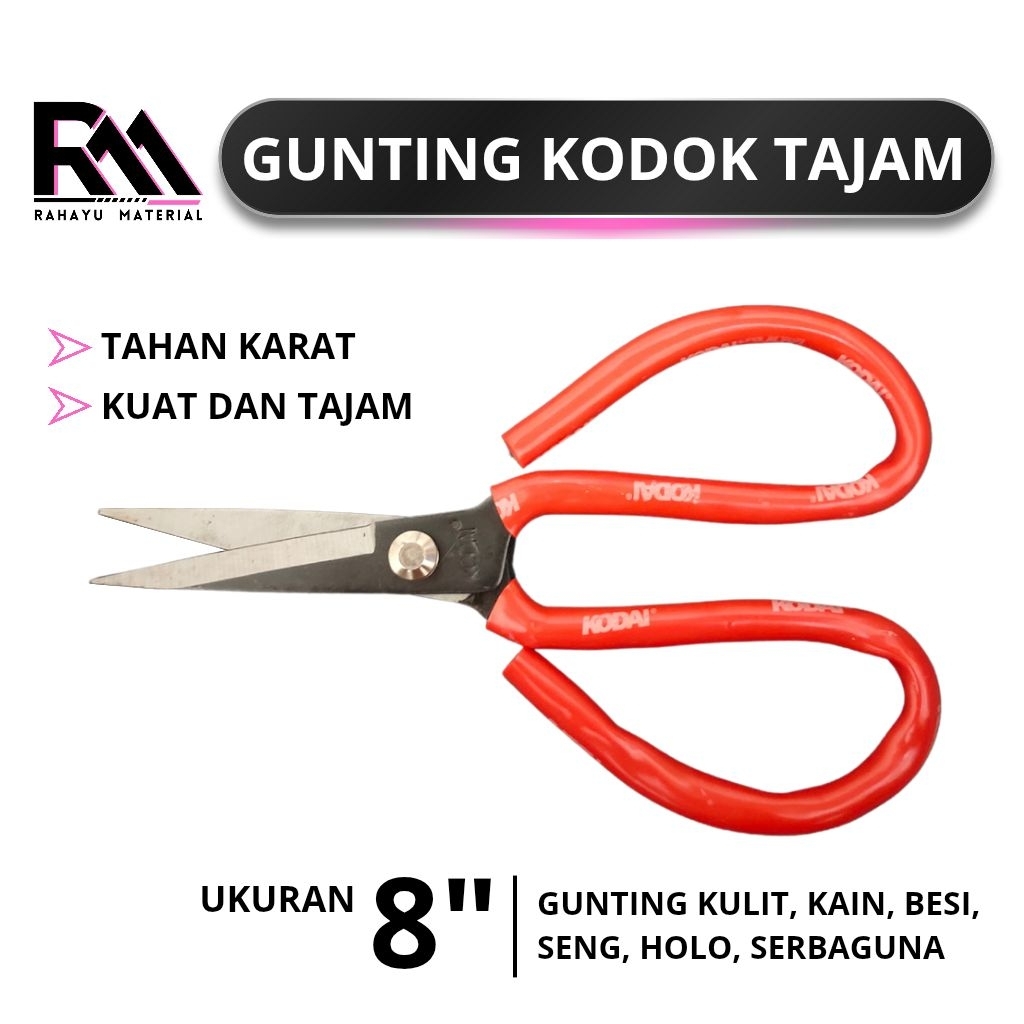 

Gunting kulit kain seng kodok serbaguna sangat tajam 8" inch