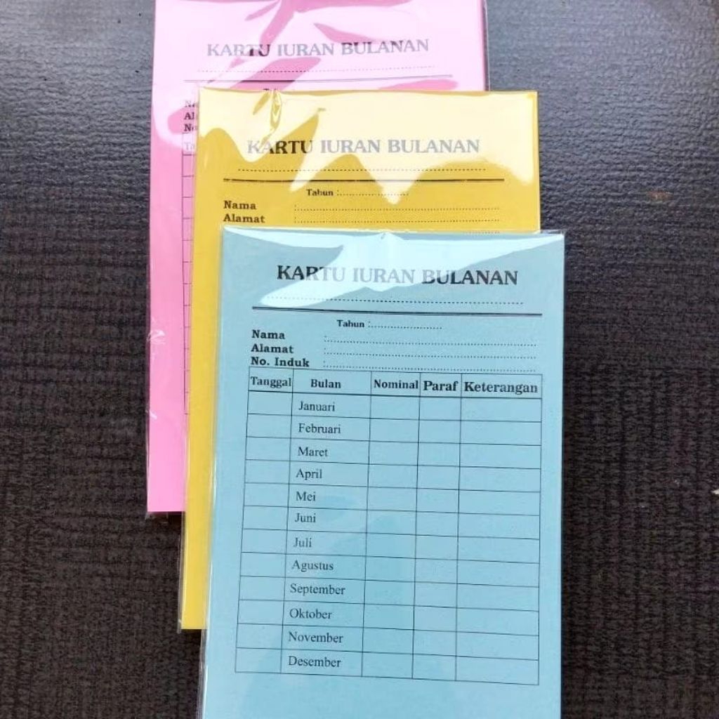 KARTU IURAN BULANAN NON COSTUM 1 PAX ( 25 LEMBAR) KARTU KITA