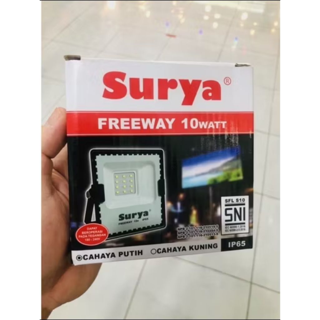 Lampu Sorot Led 10watt Surya Freeway Putih/Kuning