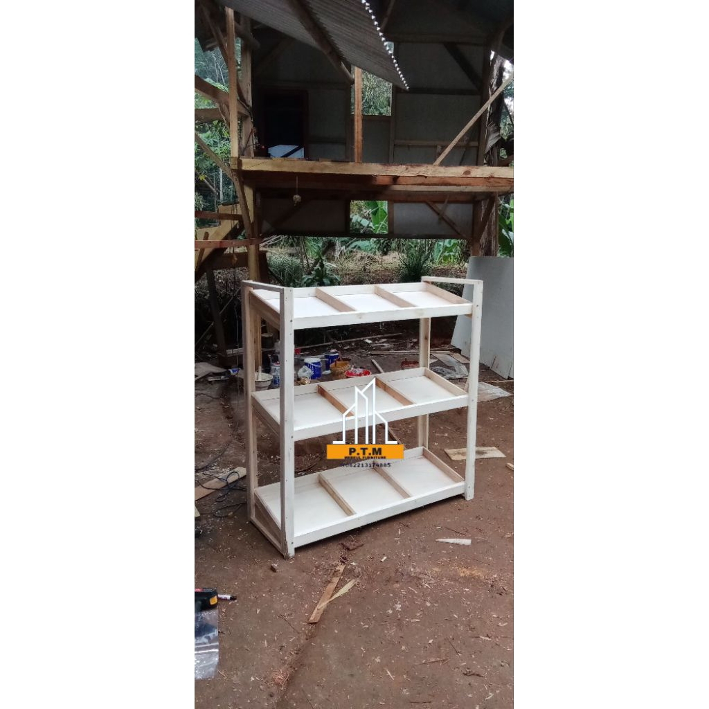 rak kayu, rak susun, rak sekat, rak tingkat, rak sayur, rak miring