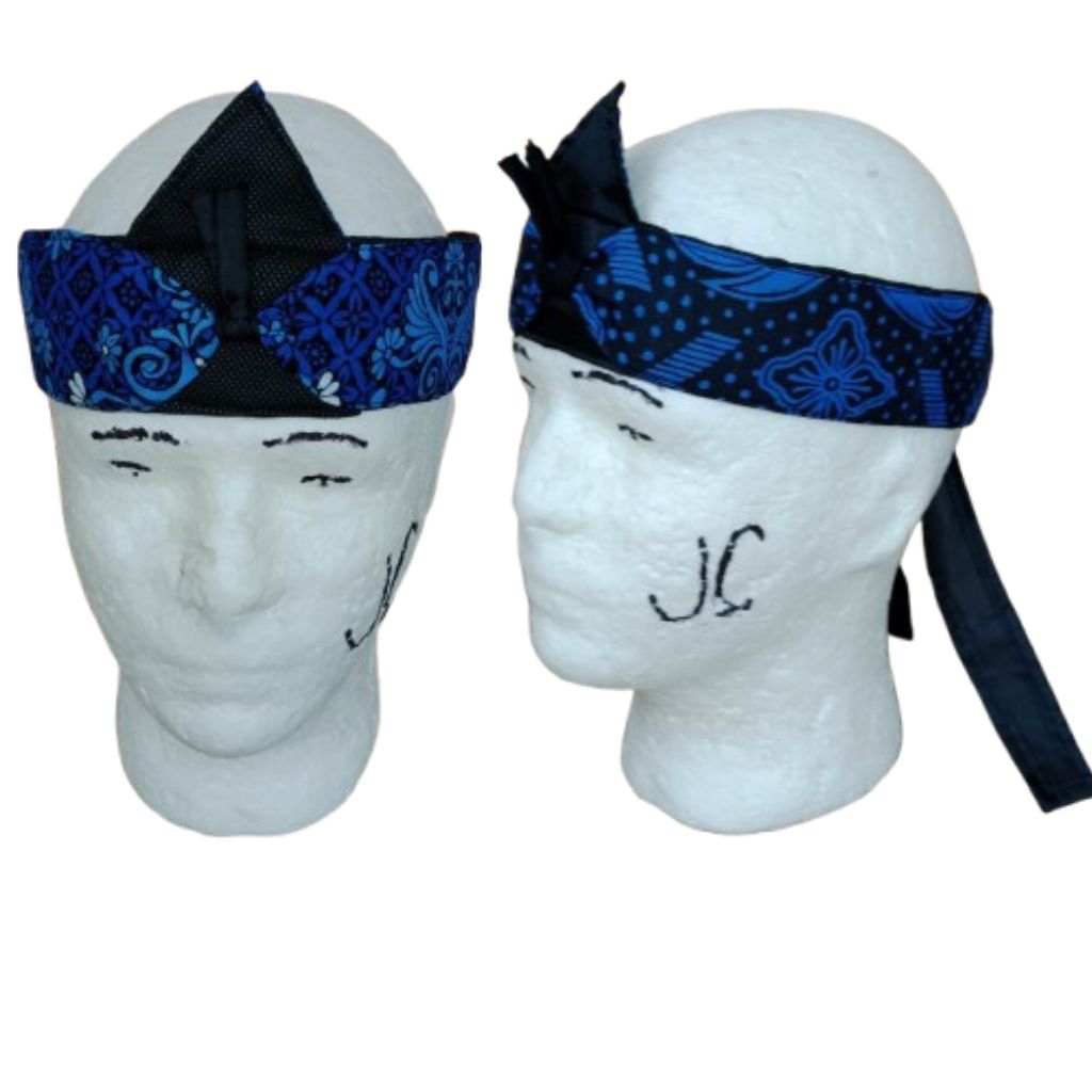 IKAT PRIA HITAM BIRU MOTIF BATIK BADUY // TOTOPONG MAHKUTA WANGSA IKAT KEPALA