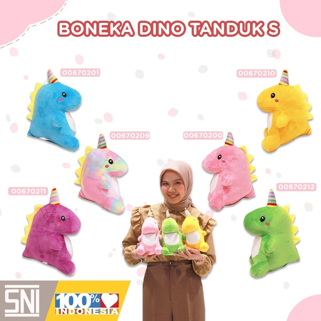 BONEKA DINO TANDUK S KECIL S"
