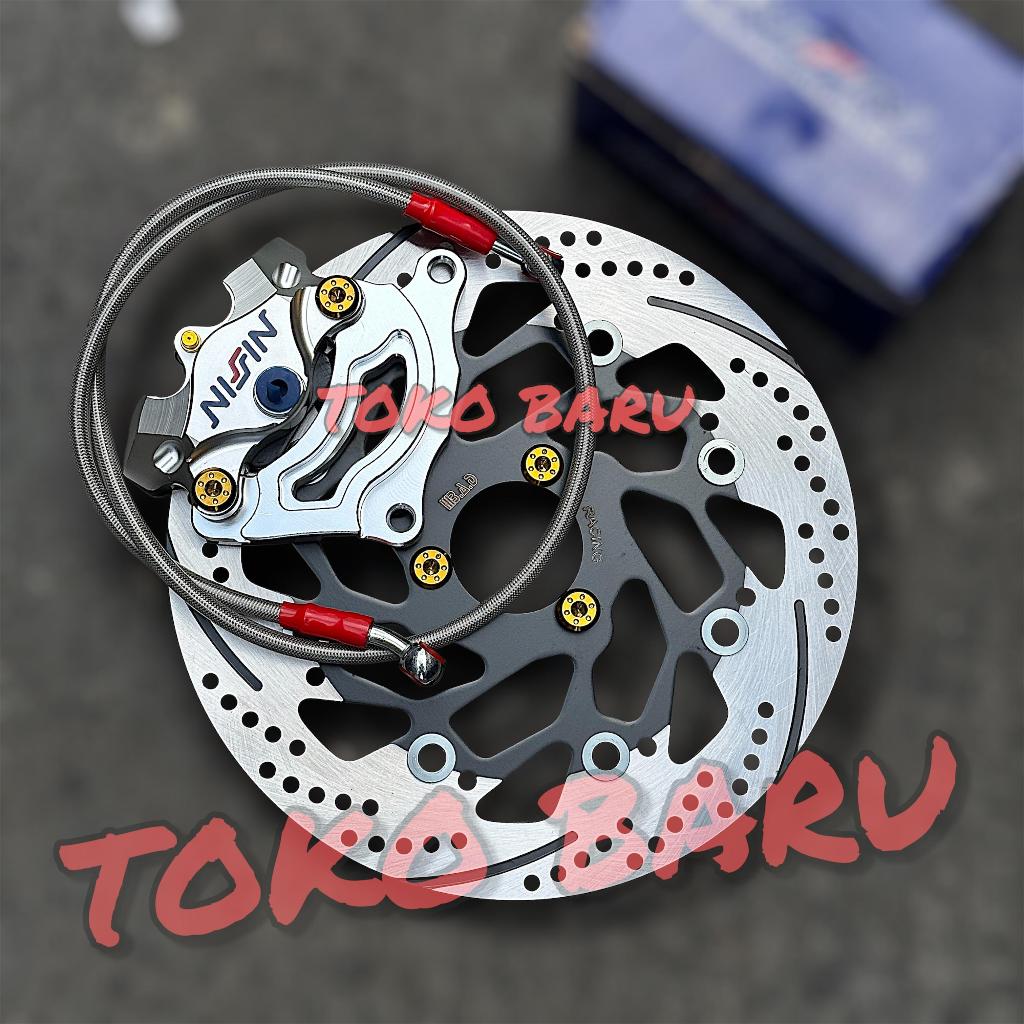 Paket Kaliper + Piringan+Breket Mio 260mm yamaha Mio J/M3/Soul Gt dll khusus disc lubang baut 3