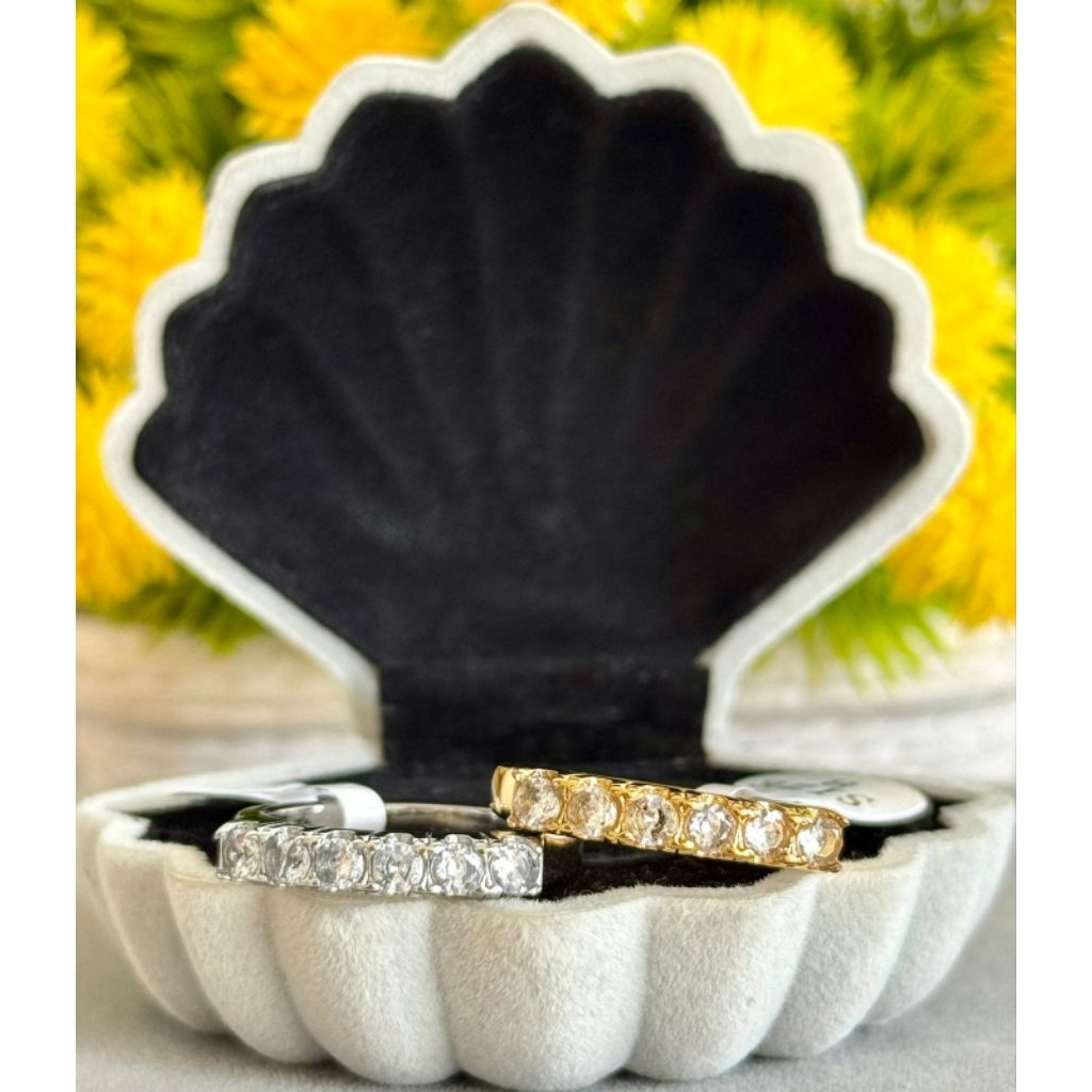 Cincin titanium permata baris 1