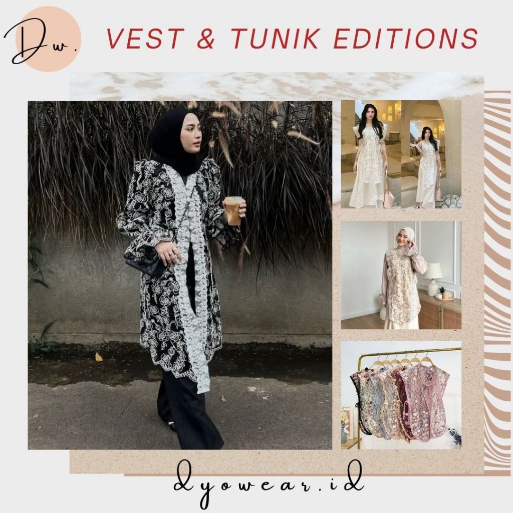 OUTER BRUKAT / GARDENIA VEST KEKINIAN / BAJU KONDANGAN BRUKAT / CARDIGAN BRUKAT / TUNIK BRUKAT / VES