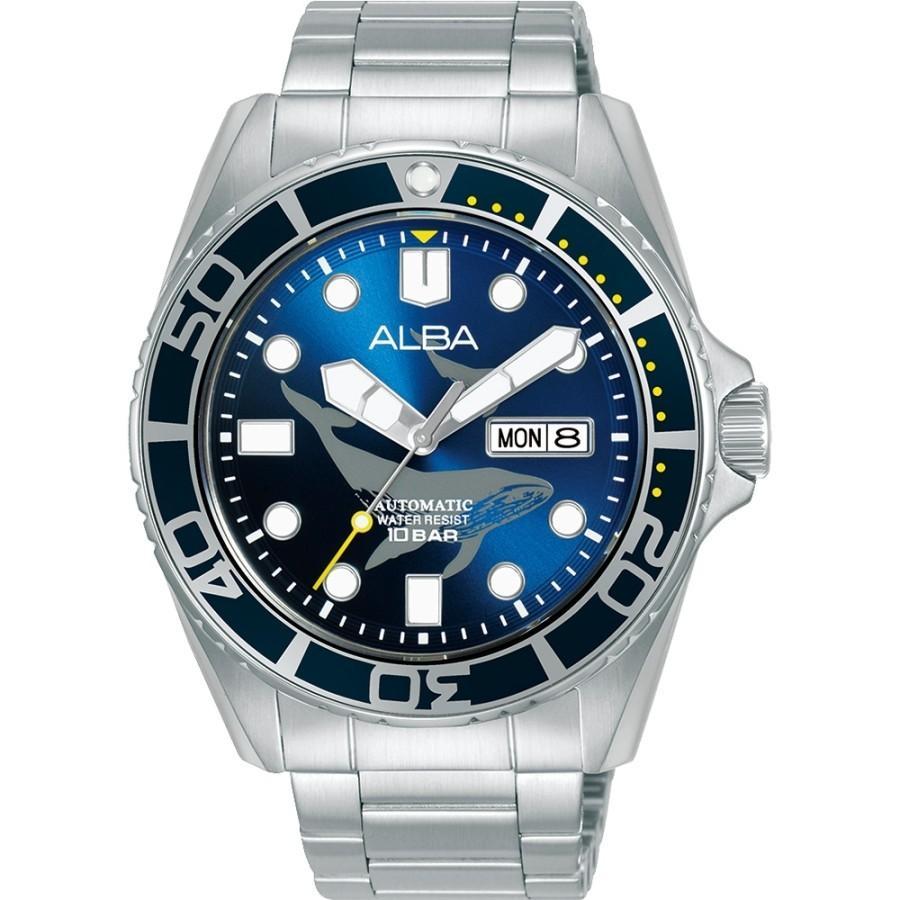 Alba AL4617X1 Men Automatic Blue Whale Dial Stainless Steel - Jam Tangan Alba Original