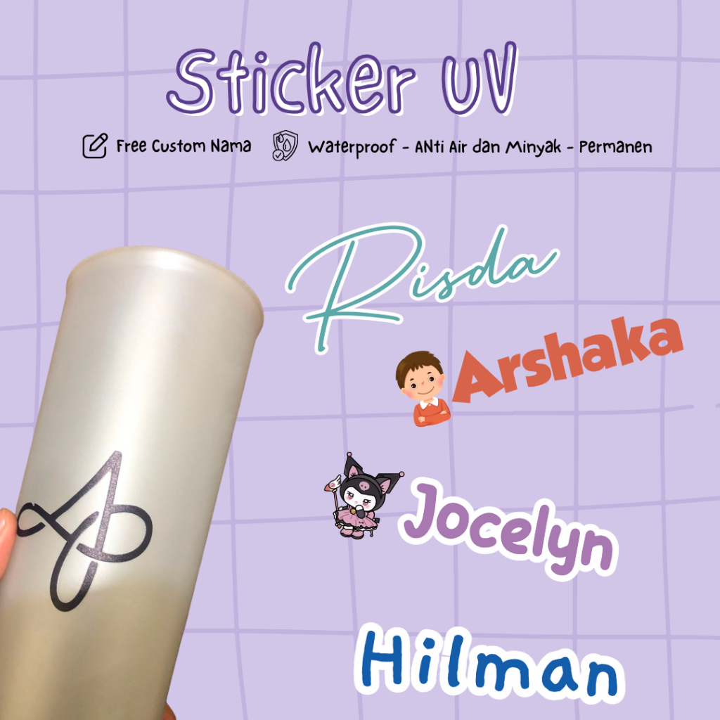 

Stiker UV DTF Sticker CUSTOM NAMA PERMANEN Sticker UV