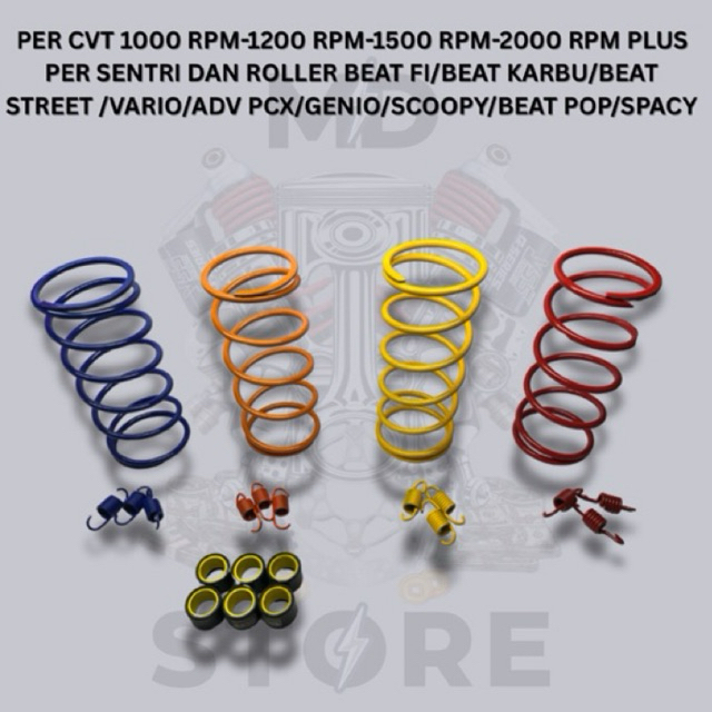 paket per cvt per sentri plus ROLLER CVT 1000 RPM 1200 RPM 1500 RPM 2000 RPM BEAT FI BEAT KARBU VARI