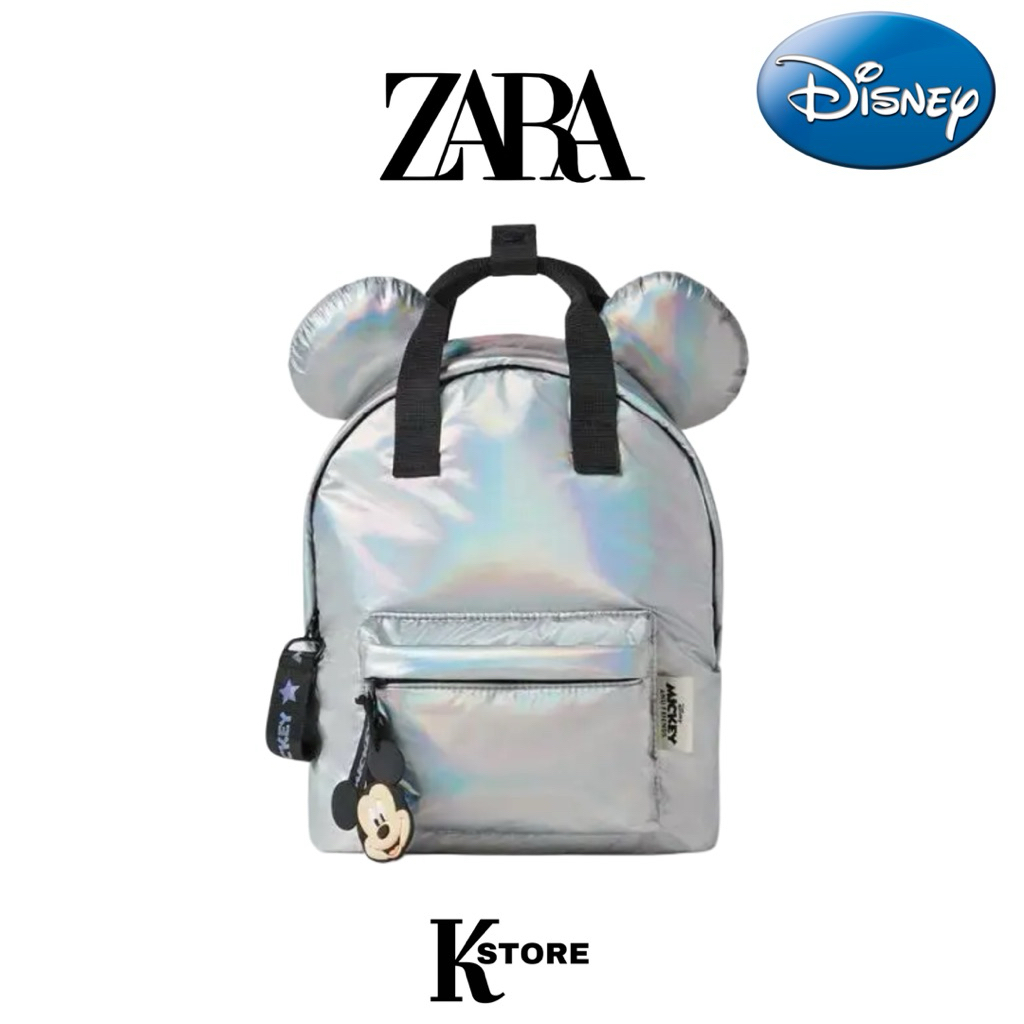 ZARA Disney Kids Backpack – Original Mickey & Friends Limited Glitter Edition Tas Sekolah
