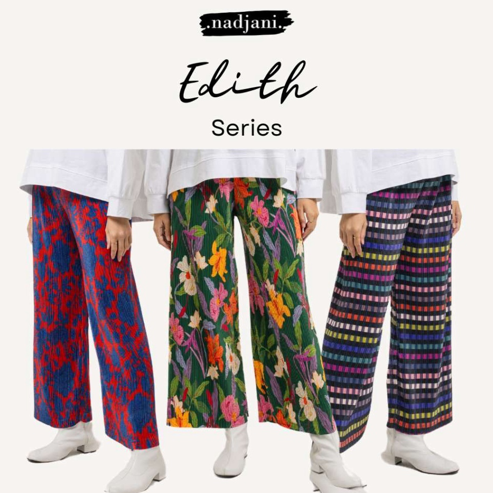KODE O53L Nadjani Edith Celana Pants Series 2 printed pleats