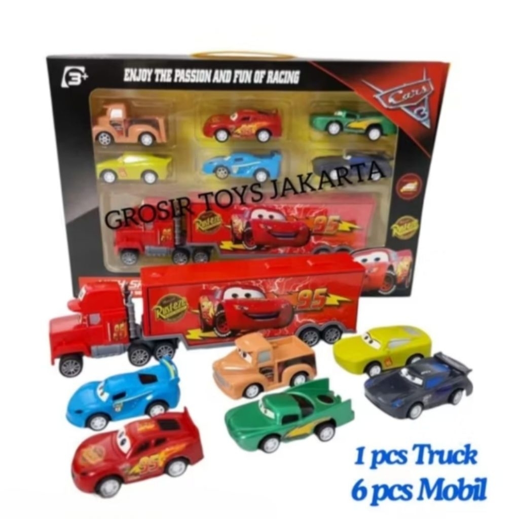 CARS 3 McQUEEN TRUCK KONTAINER set 7 pcs / MAINAN MOBIL McQUEEN 688-K2