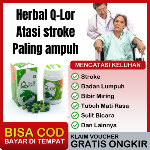 

Obat Stroke Ringan Stroke Berat Stroke Sebelah Bibir MIring Bells Palsy Herbal Q-LOR 30Kapsul QLOR