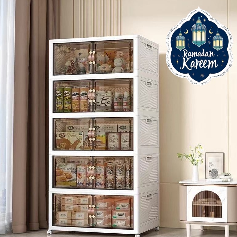 KODE L35E Panjang6CMtriple kotak penyimpanan storage box susun lemari plastik Lemari Pakaian kotak p