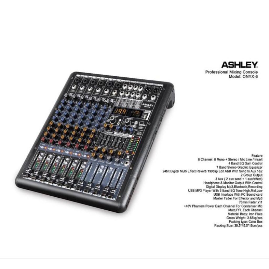 Mixer Ashley Onyx 6 Onyx 6 Channel Original