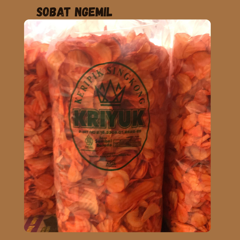 

Keripik Singkong Balado Pedas Manis KRIYUK - Makanan Ringan / Jajanan / Cemilan Halal