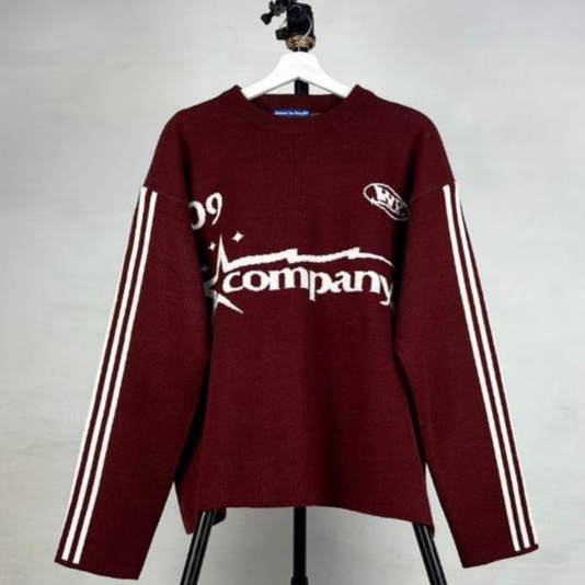 KODE B2U Wp Company  WP Co  Knitwear BOXY Base Ball StarCom9 Rajut Knit Sweater Unisex