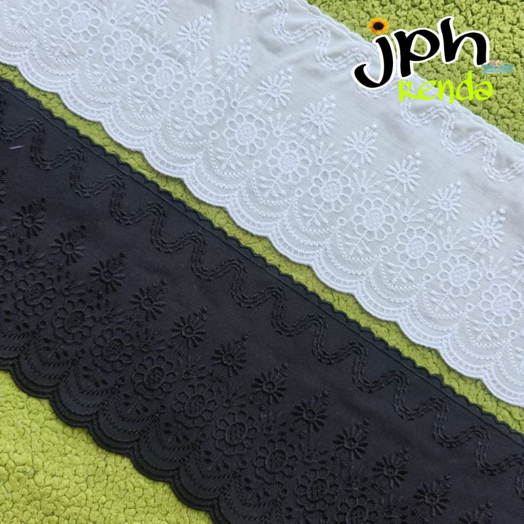 Renda katun jepang lebar 11cm isi 15yard