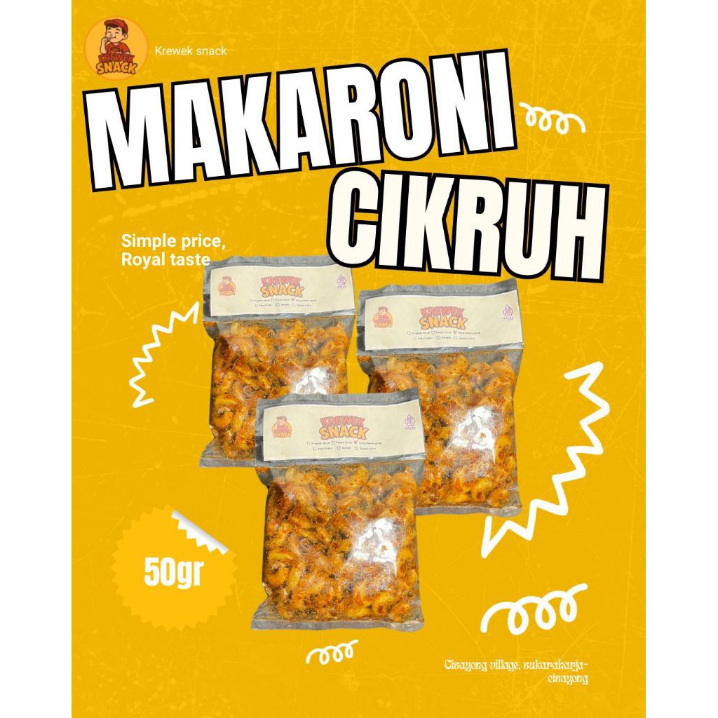 

PAKET USAHA 50GR 50PCS MAKARONI CIKRUH DAUN JERUK
