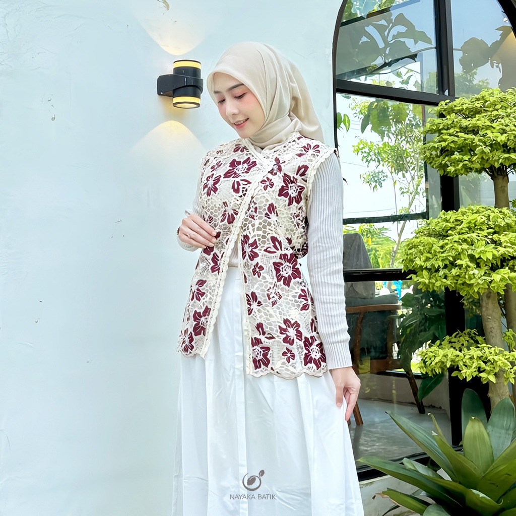 NEW ARRIVAL NAYAKA BATIK - Vest Wanita Modern Tulle Prodo HANA Outer Fit On Body Outfit Kantor Konda