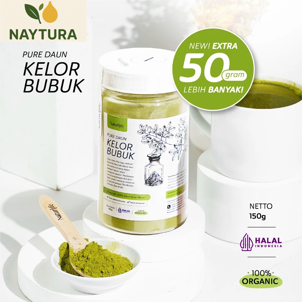 

Bubuk Daun Kelor 150g Daun Kelor Organik Serbuk Premium Super Halus Bubuk Powder Moringa 100% Original Pure Organic Nutrifarm /