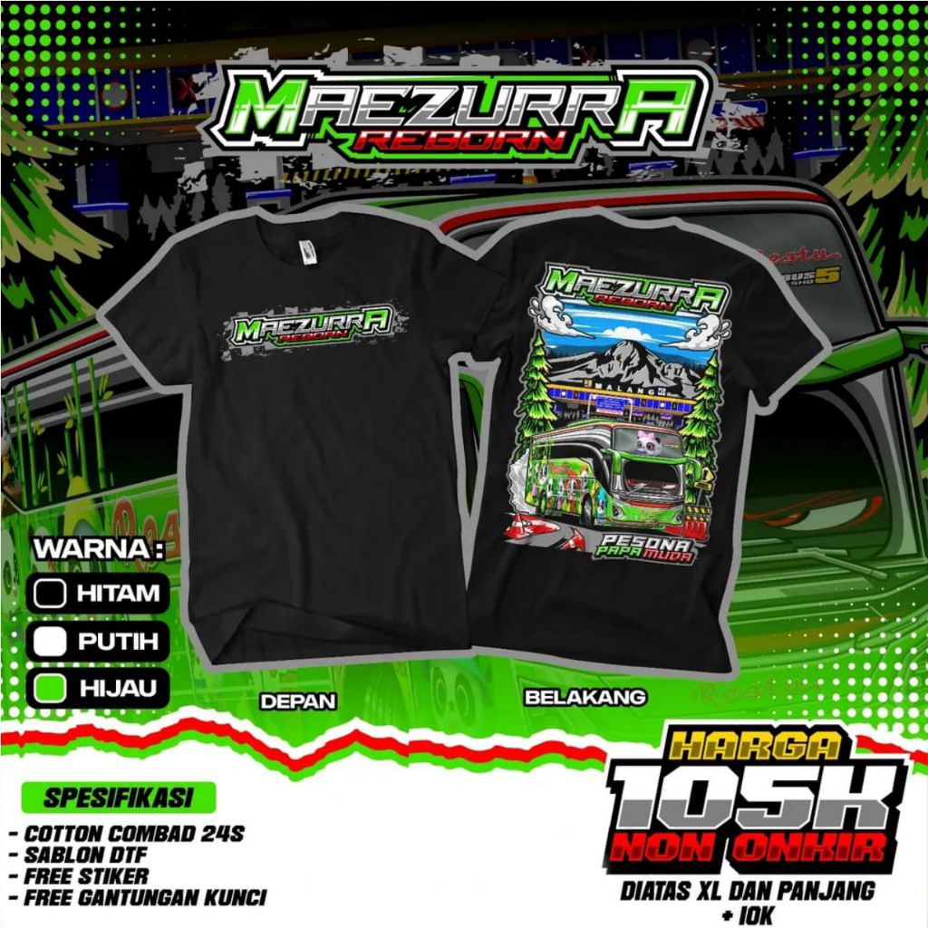 [COD] kaos bus restu panda "maezurra" dewasa & anak free stiker dan ganci