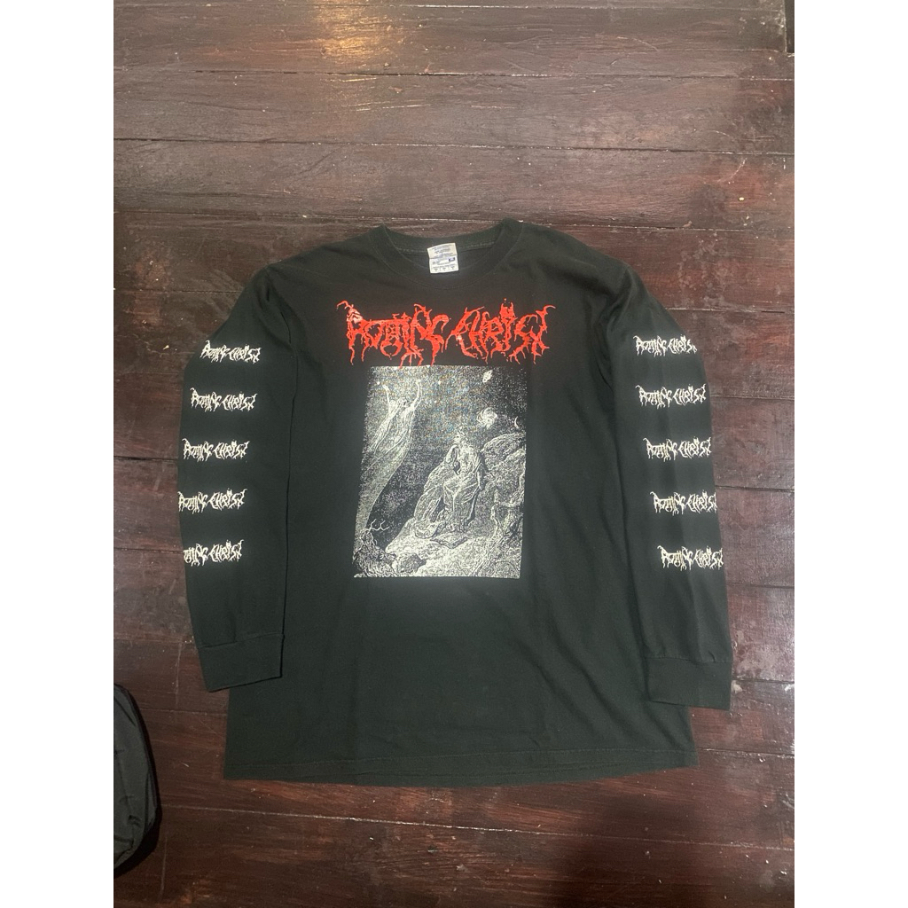 Kaos Rotting Christ Longsleeve Black Metal Band T Shirt