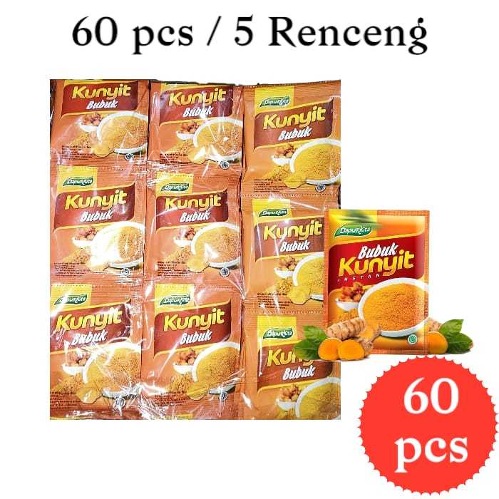 

DapurKita Paket Hemat 5 Renceng Isi 60 PCS Kunyit Bubuk DapurKita Bumbu Dapur Instan 60 pcs
