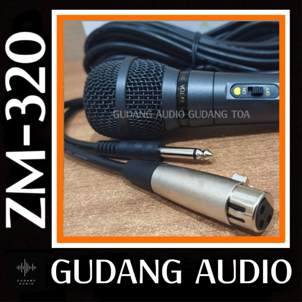 DYNAMIC MICROPHONE TOA ZM-320 ZM 320 MIKROFON KABEL TOA ORIGINAL