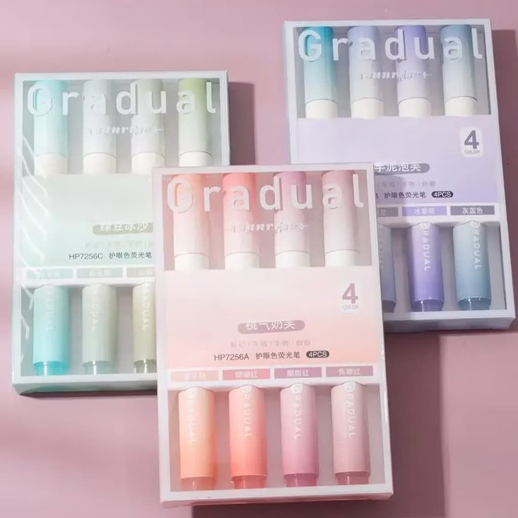 

Highlighter Motif Pastel Terang Pen 4 Warna Pastel