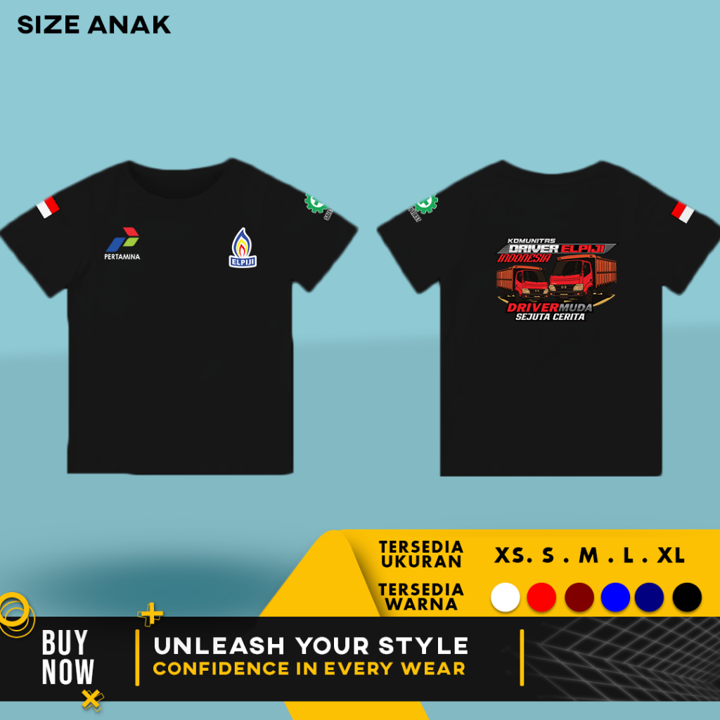 Kaos Anak Baju Pertamina ELPIJI Komunitas Driver ELPIJI Indonesia | Cotton Combed 30s