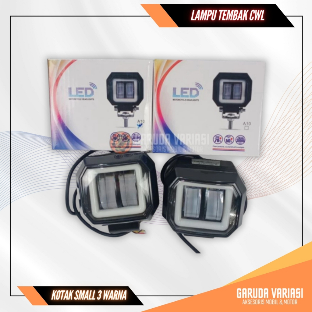 Lampu Tembak Sorot CWL 2 Mata Kotak Ori LED Lamp Three Colour Small