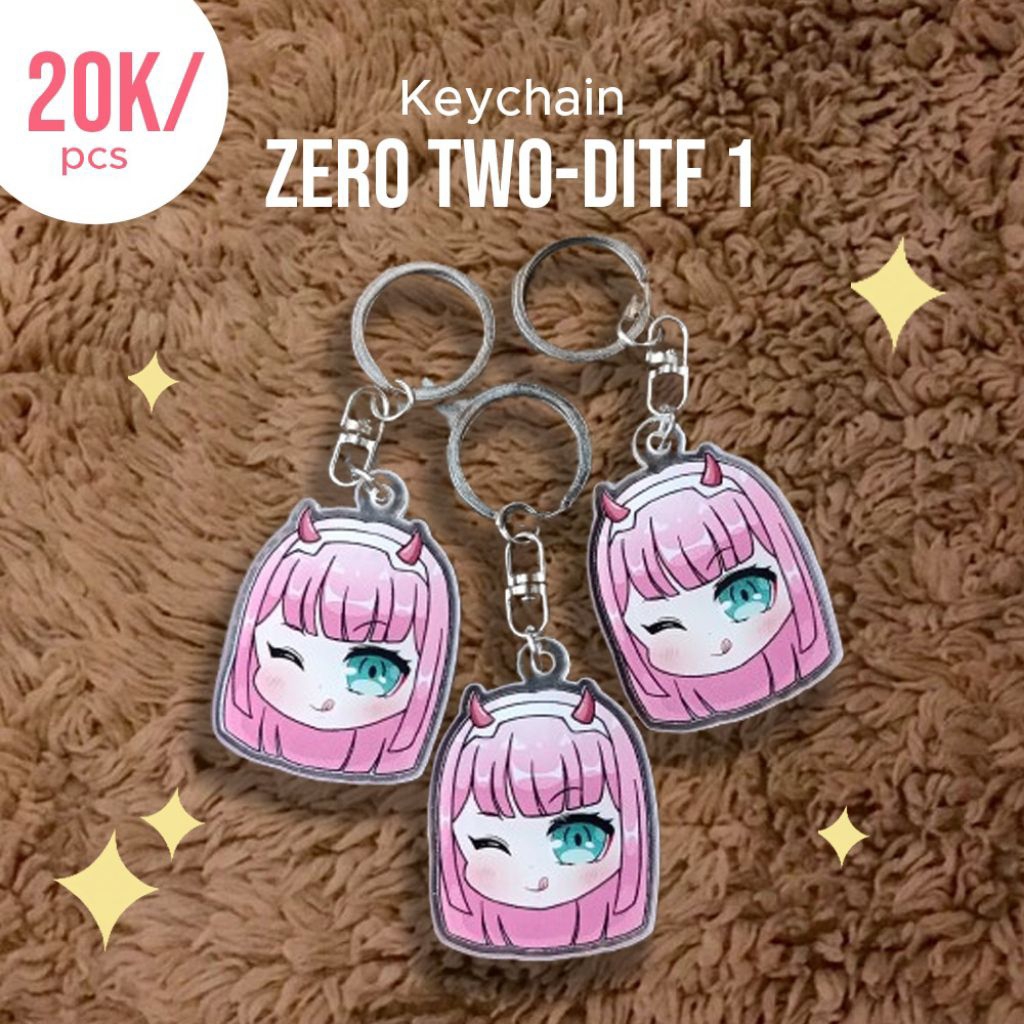 Gantungan kunci anime dua sisi zero two darling in the franxx