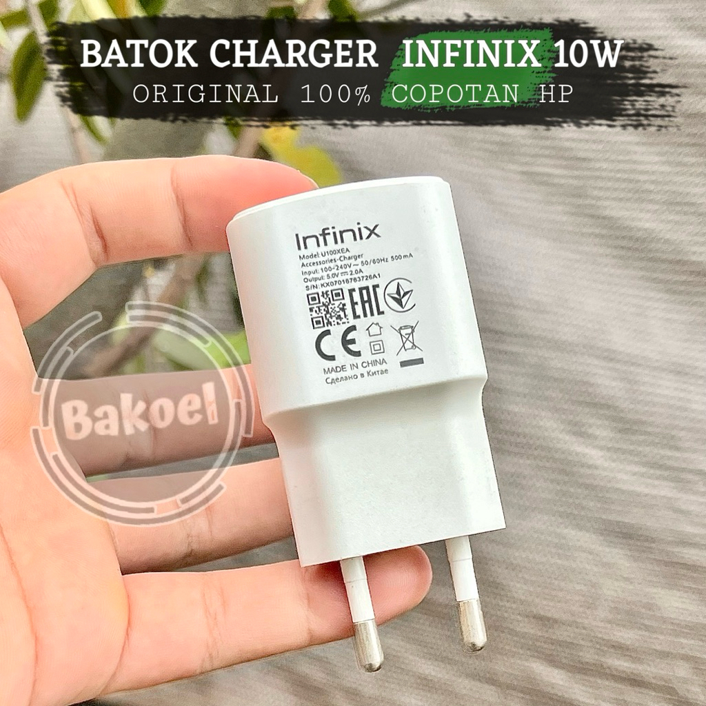 BATOK CHARGER INFINIX 10W Original 100% Copotan Hp Seri Smart Hot No
