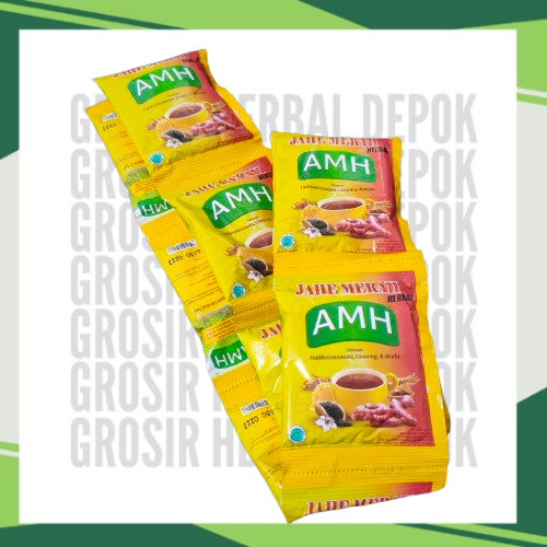 

AMH Jahe Merah Herbal – 10 Sachet (1 Renceng) – Minuman Tradisional Jahe, Ginseng, Habbatussauda & Madu