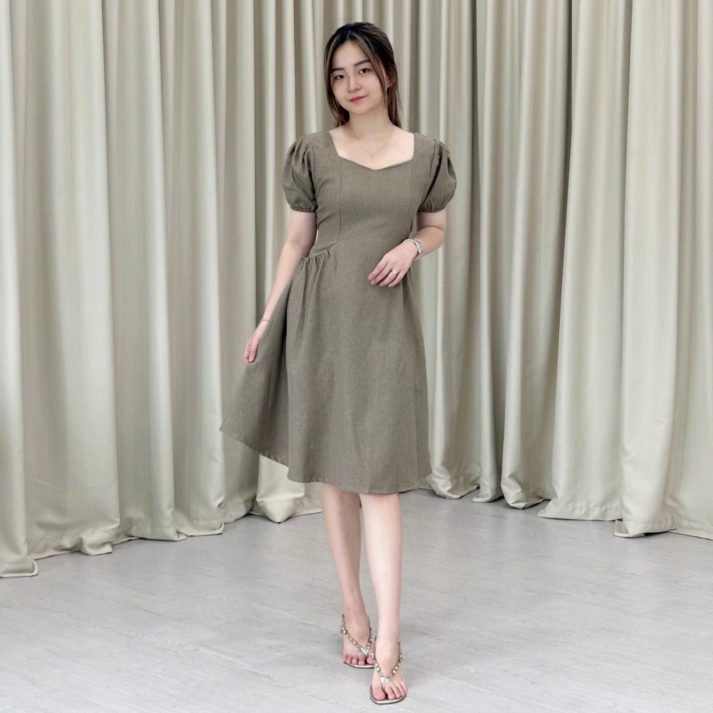 Lowi Midi Dress Casual Simple Polos Premium Bahan Semiwoll Dress Ala Korea Boho -  Piu Piu Fashion C