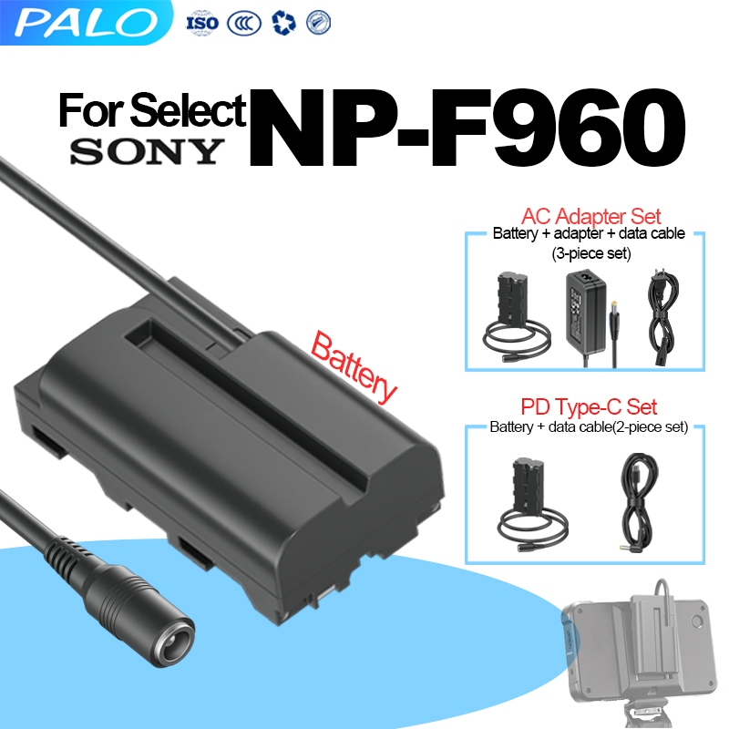 PALO NP-F980 Dummy Battery Sony NP-F960 F970 F750 F550 F770 F990 Live Streaming & Vlog