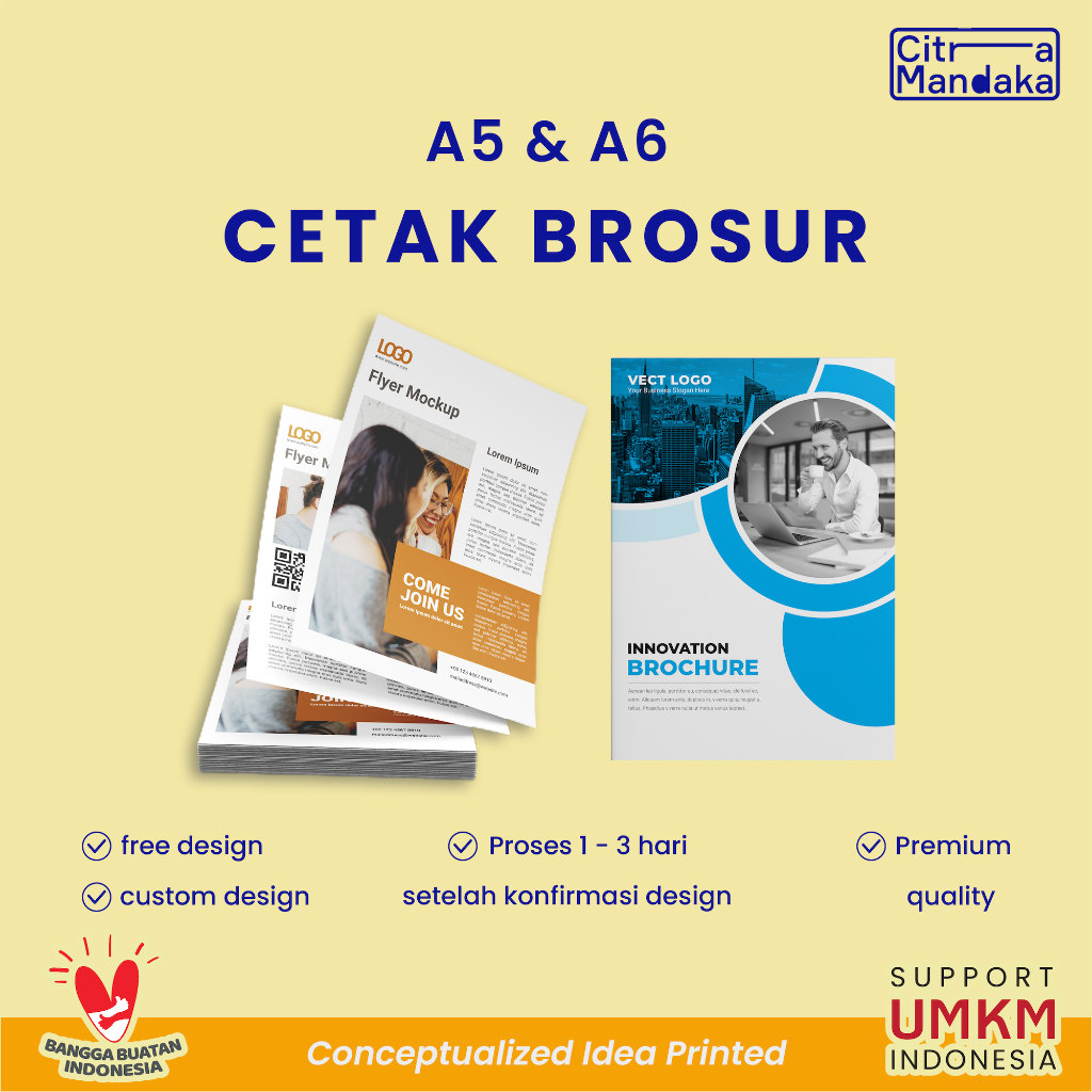 

Brosur Custom Print Flyer Promosi A5 | A6