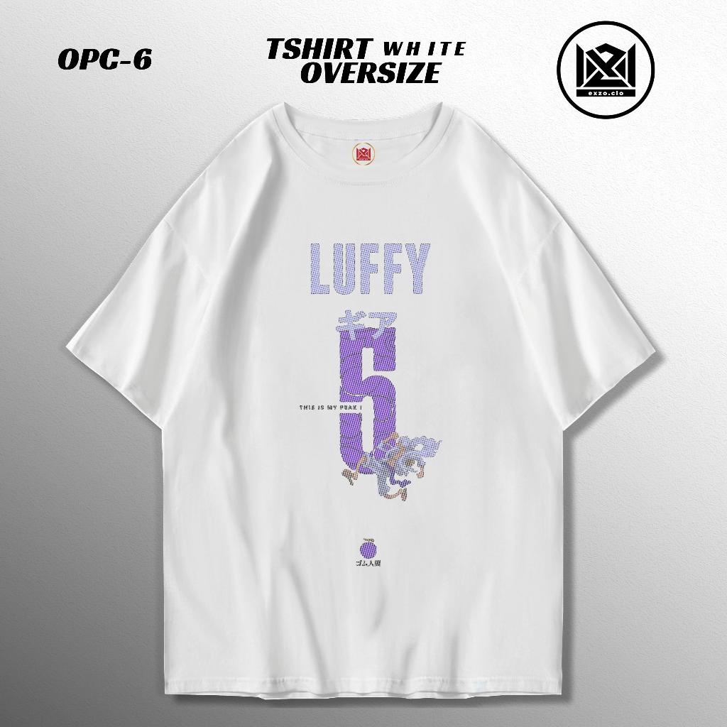 Exzo.Clo TSHIRT WHITE OVERSIZE LUFFY Number Six COTTON COMBED24S LUFFY TSHIRT