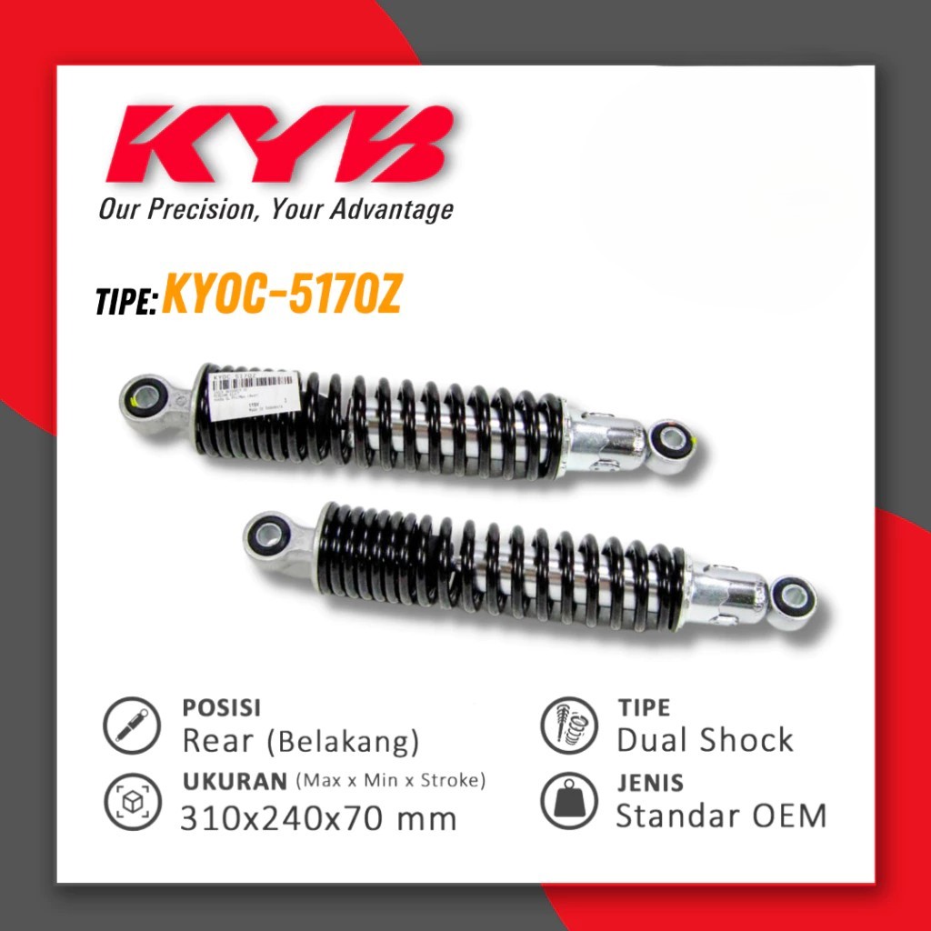 SHOCKBREAKER KAYABA KYOC-5170Z UNTUK MOTOR GL PRO MAX KYOC 5170Z 5170 Z  KAYABA PREMIUM ORIGINAL SHO