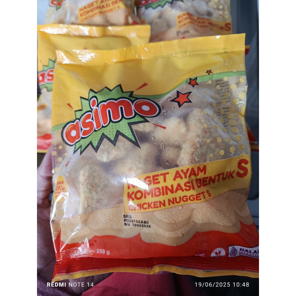 

naget asimo 250gr berbentuk huruf s